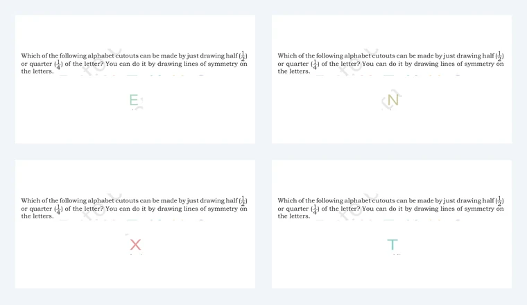 Questions from Class 5 Maths Chapter 10, Symmetrical Designs