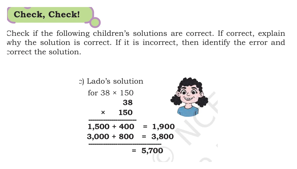 NCERT Class 5 Maths Chapter 6, solved question 135