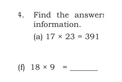 NCERT Class 5 Maths Chapter 6, solved question 159