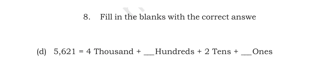 NCERT Class 5 Maths Chapter 1, solved question 108