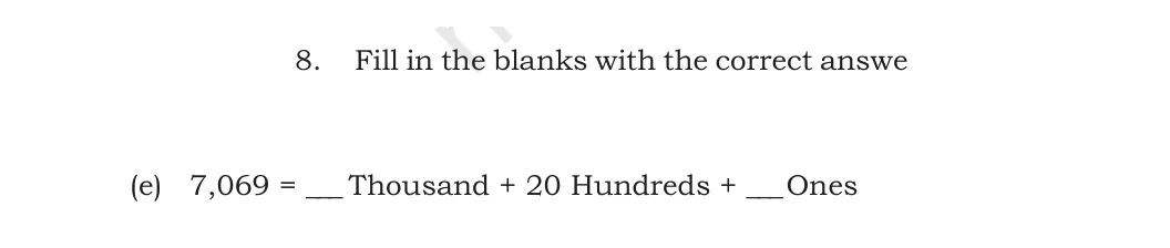 NCERT Class 5 Maths Chapter 1, solved question 109