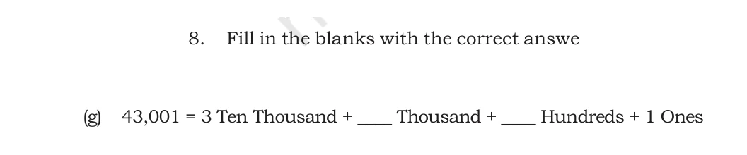 NCERT Class 5 Maths Chapter 1, solved question 111