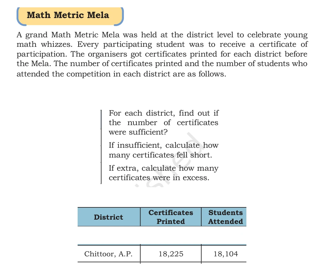 NCERT Class 5 Maths Chapter 4, solved question 121