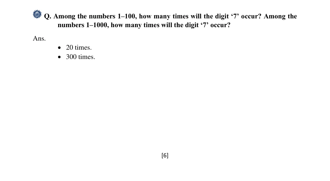 Source worked solution for Class 6 Chapter 3, question 29, part 1