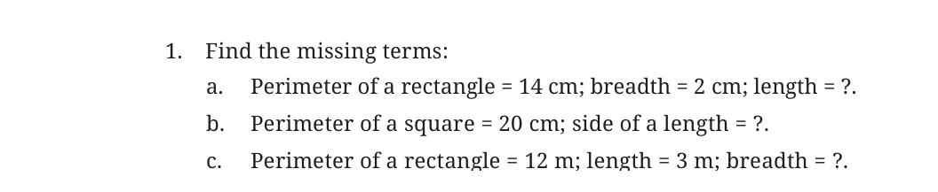 NCERT Class 6 Maths Chapter 6, question 1