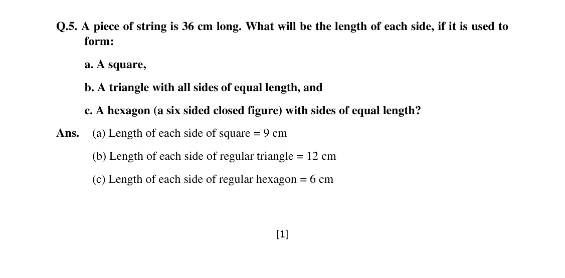 Source worked solution for Class 6 Chapter 6, question 5, part 1