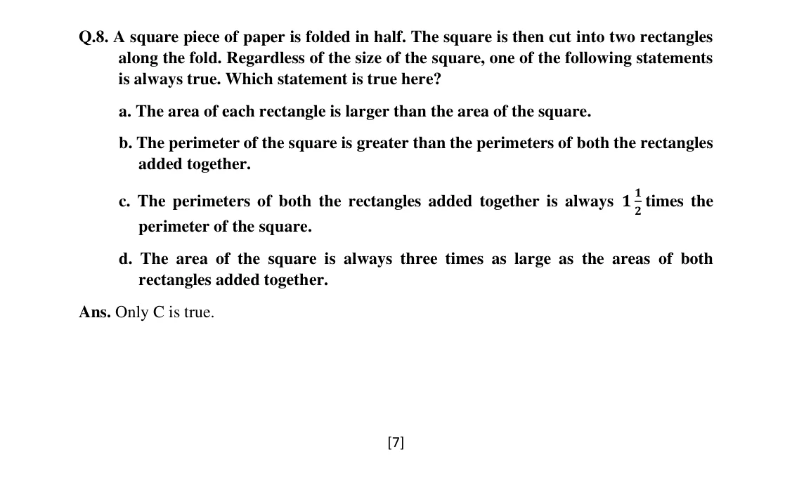 Source worked solution for Class 6 Chapter 6, question 27, part 1