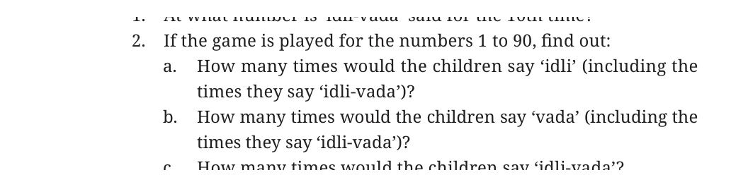 NCERT Class 6 Maths Chapter 5, question 2