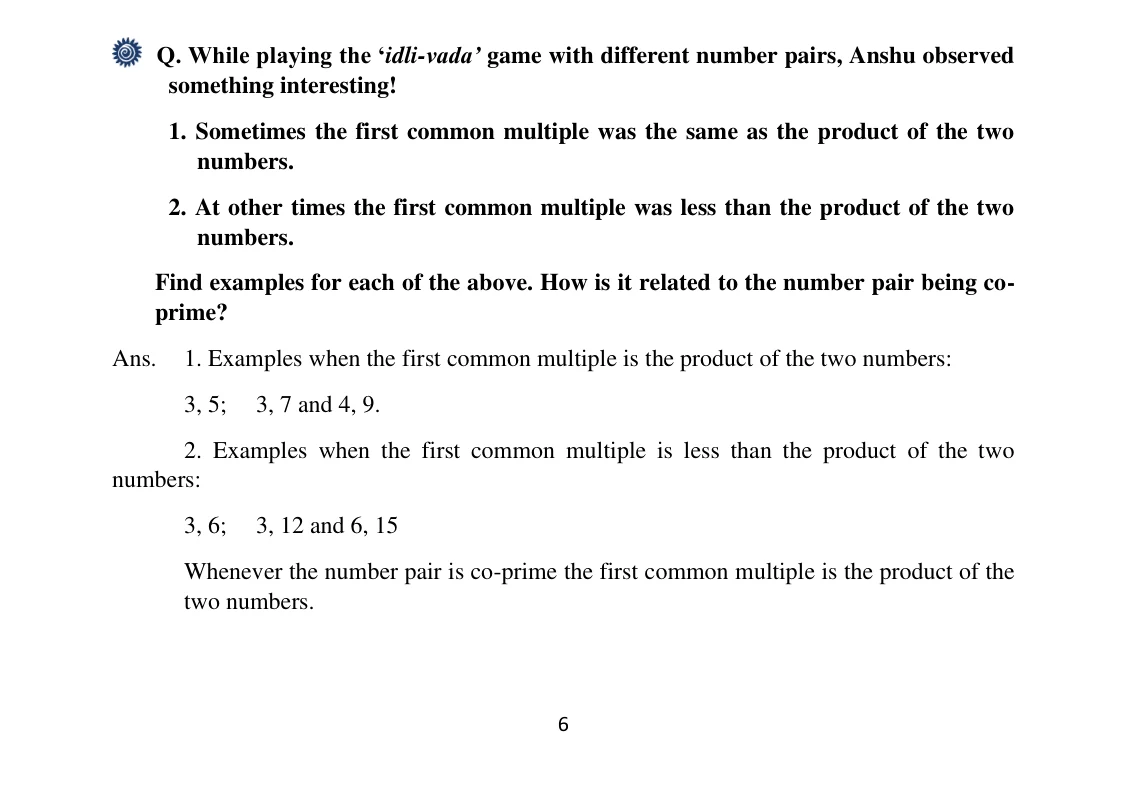 Source worked solution for Class 6 Chapter 5, question 33, part 1