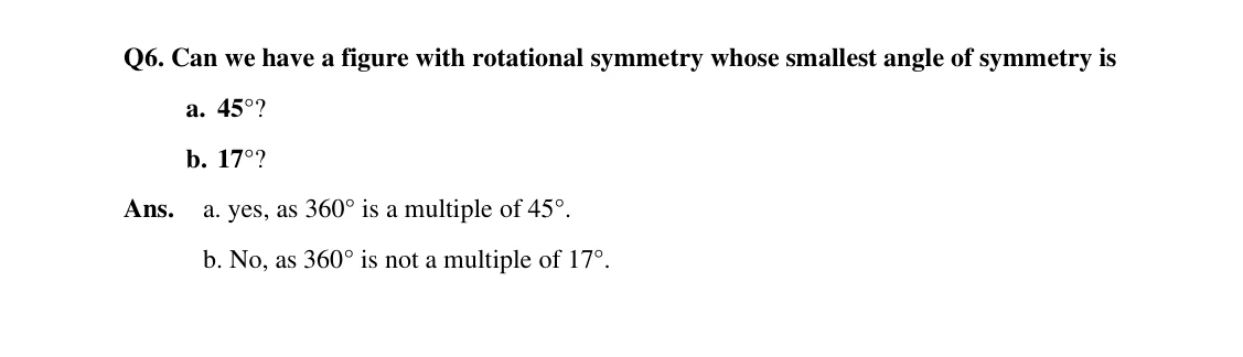 Source worked solution for Class 6 Chapter 9, question 26, part 1