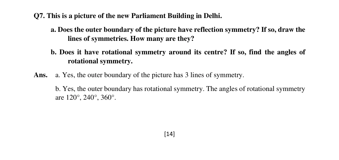 Source worked solution for Class 6 Chapter 9, question 27, part 1