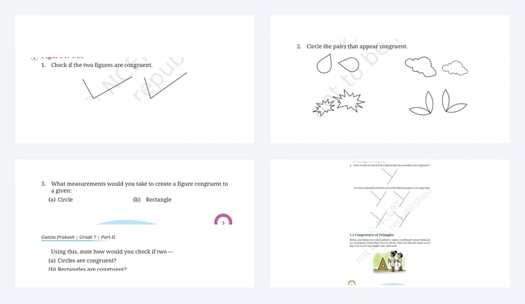 Questions from Class 7 Maths Chapter 9, Geometric Twins