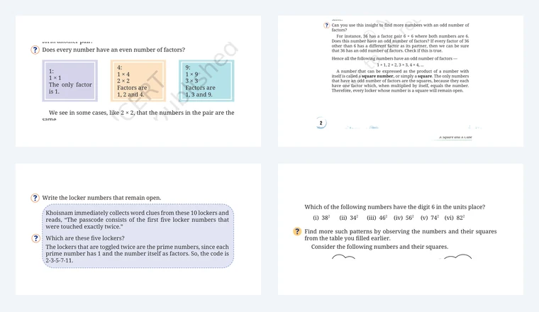 Questions from Class 8 Maths Chapter 1, A Square and A Cube