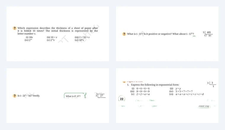 Questions from Class 8 Maths Chapter 2, Power Play