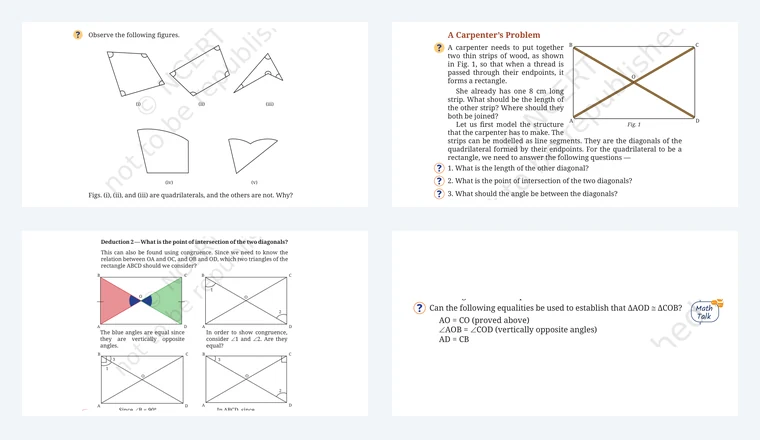 Questions from Class 8 Maths Chapter 4, Quadrilaterals
